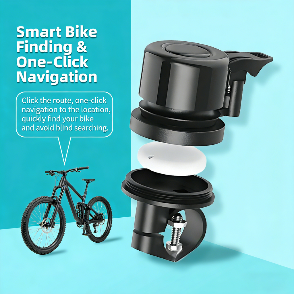 APEXWILL Smart E-Bike Bell with Find My Compatible Tracker