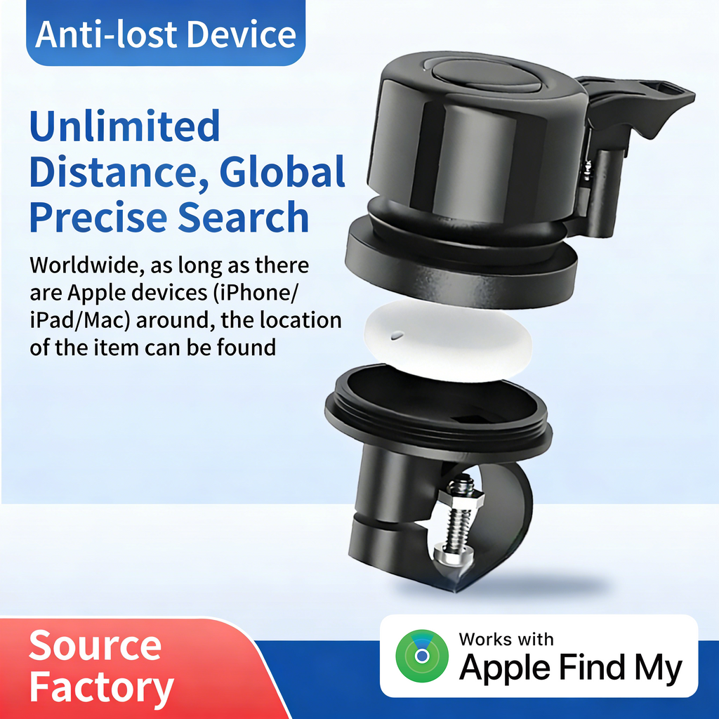 APEXWILL Smart E-Bike Bell with Find My Compatible Tracker