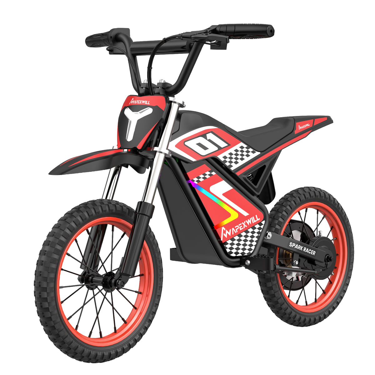 APEXWILL Spark Racer 14" Electric Dirt Bike for Kids – Up to 19 MPH