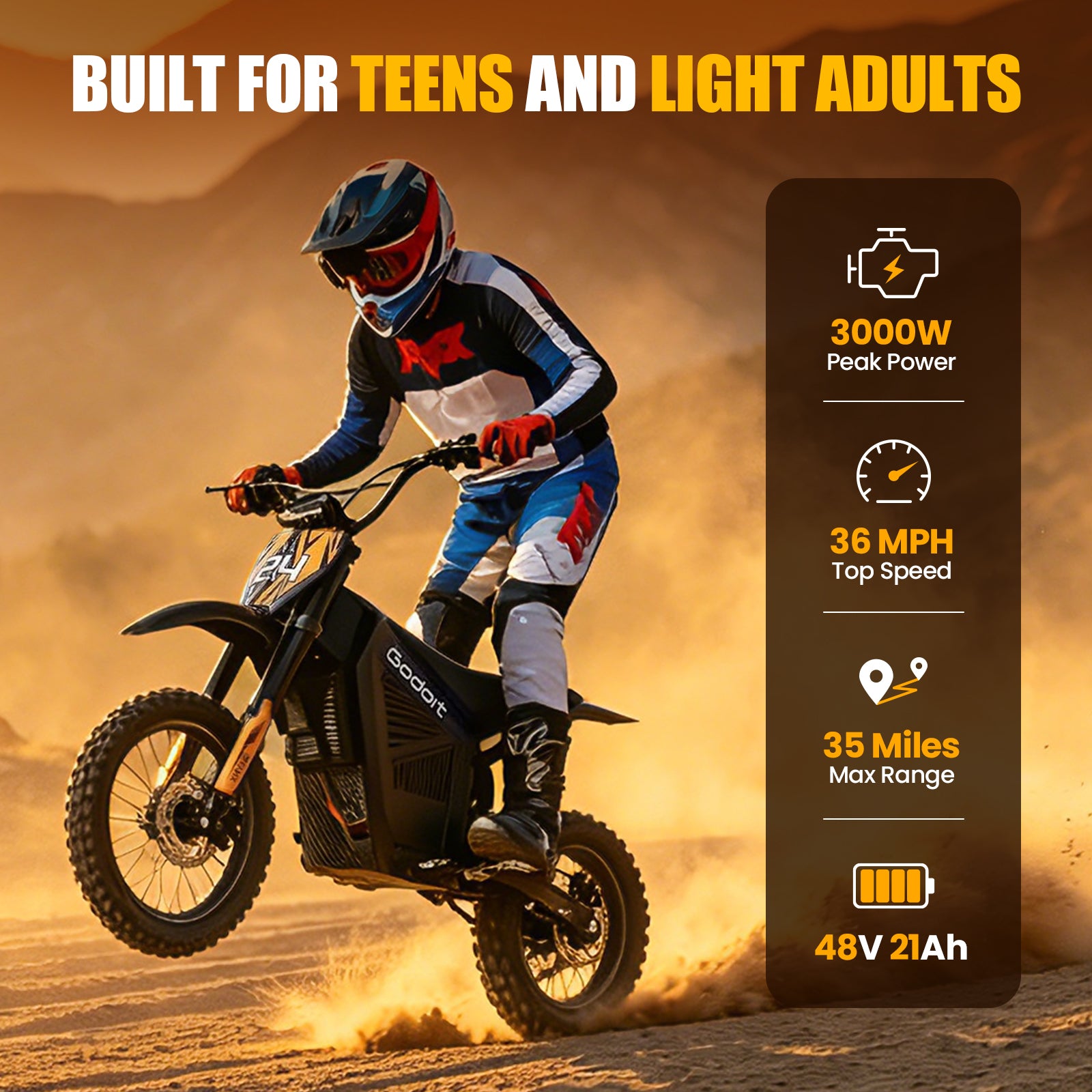 APEXWILL GODOIT Youth Electric Dirt Bike