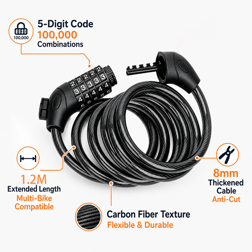 APEXWILL Long Cable Lock