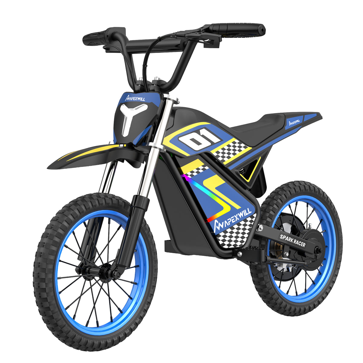 APEXWILL Spark Racer 14" Electric Dirt Bike for Kids – Up to 19 MPH