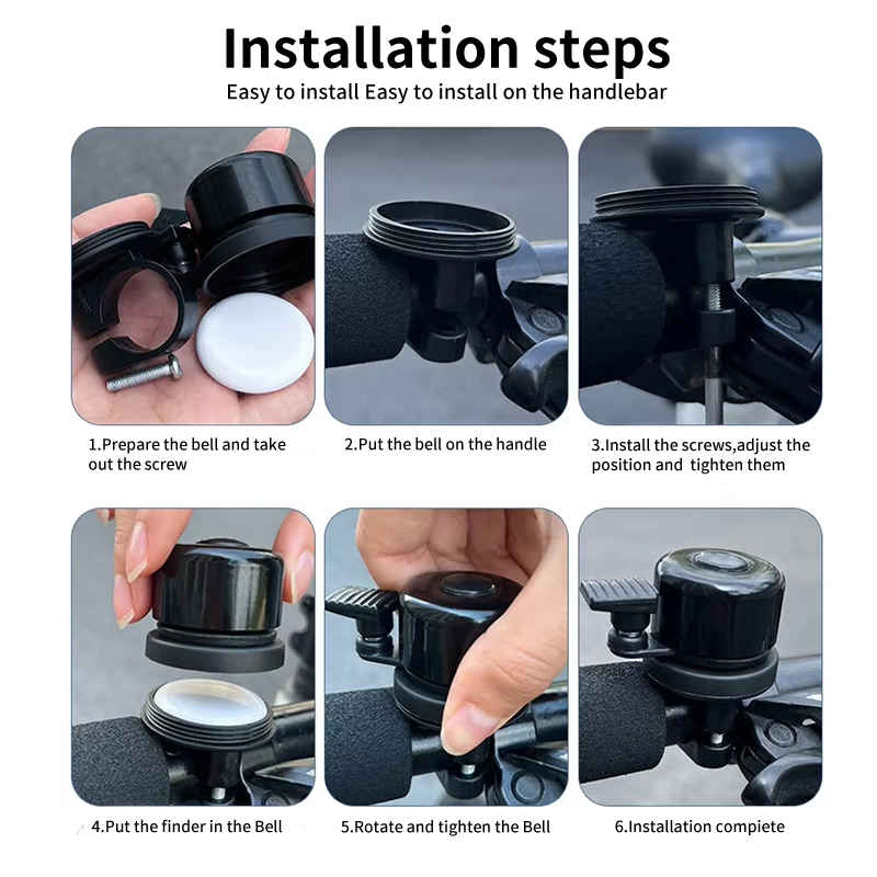 APEXWILL Smart E-Bike Bell with Find My Compatible Tracker