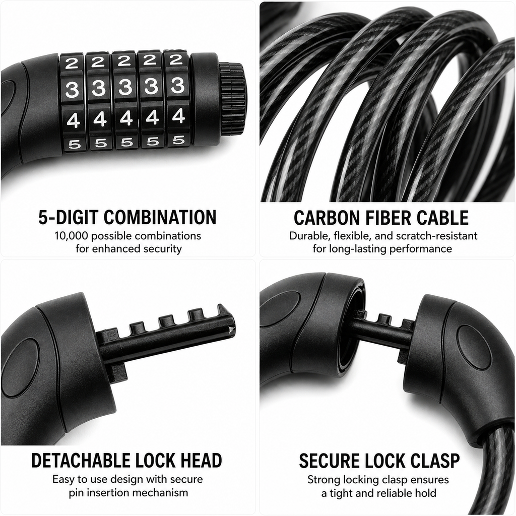 APEXWILL Long Cable Lock