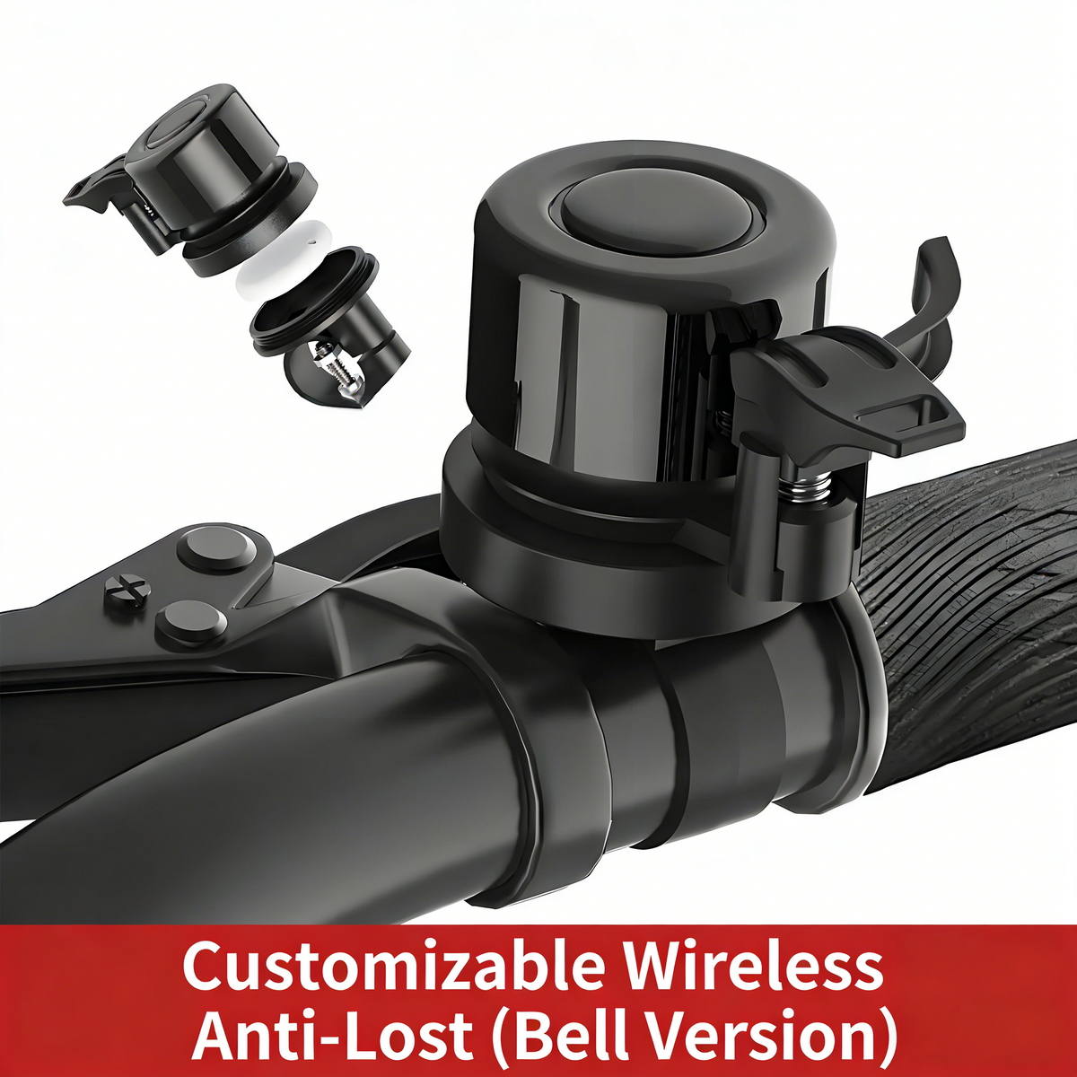 APEXWILL Smart E-Bike Bell with Find My Compatible Tracker