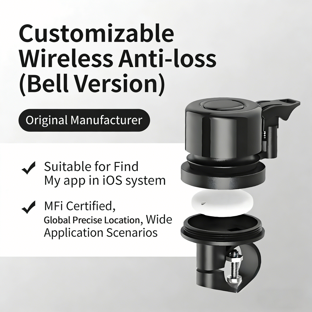 APEXWILL Smart E-Bike Bell with Find My Compatible Tracker