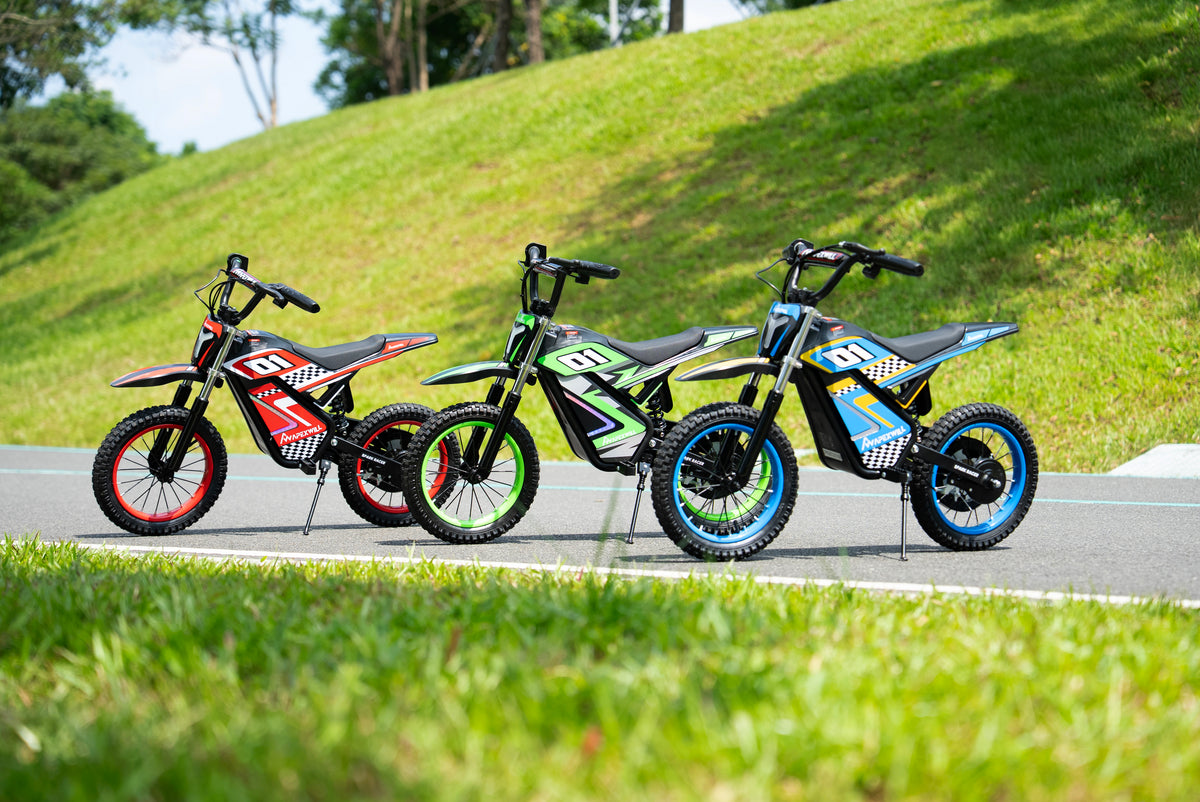 APEXWILL Spark Racer 14" Electric Dirt Bike for Kids – Up to 19 MPH